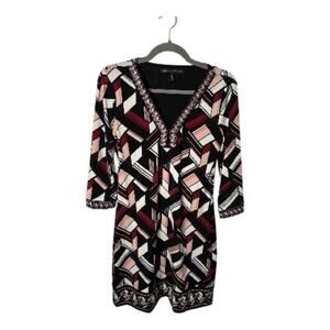 WHBM Black Pink Geometric Tunic Dress XS
